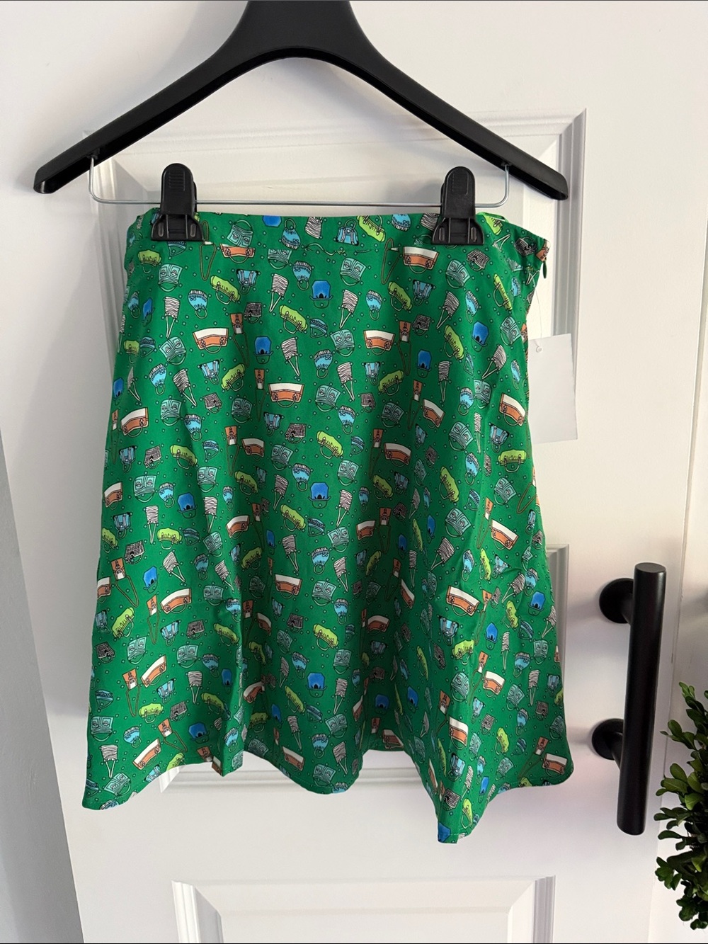 Tulip B Green handbag Print A-Line Skirt size large